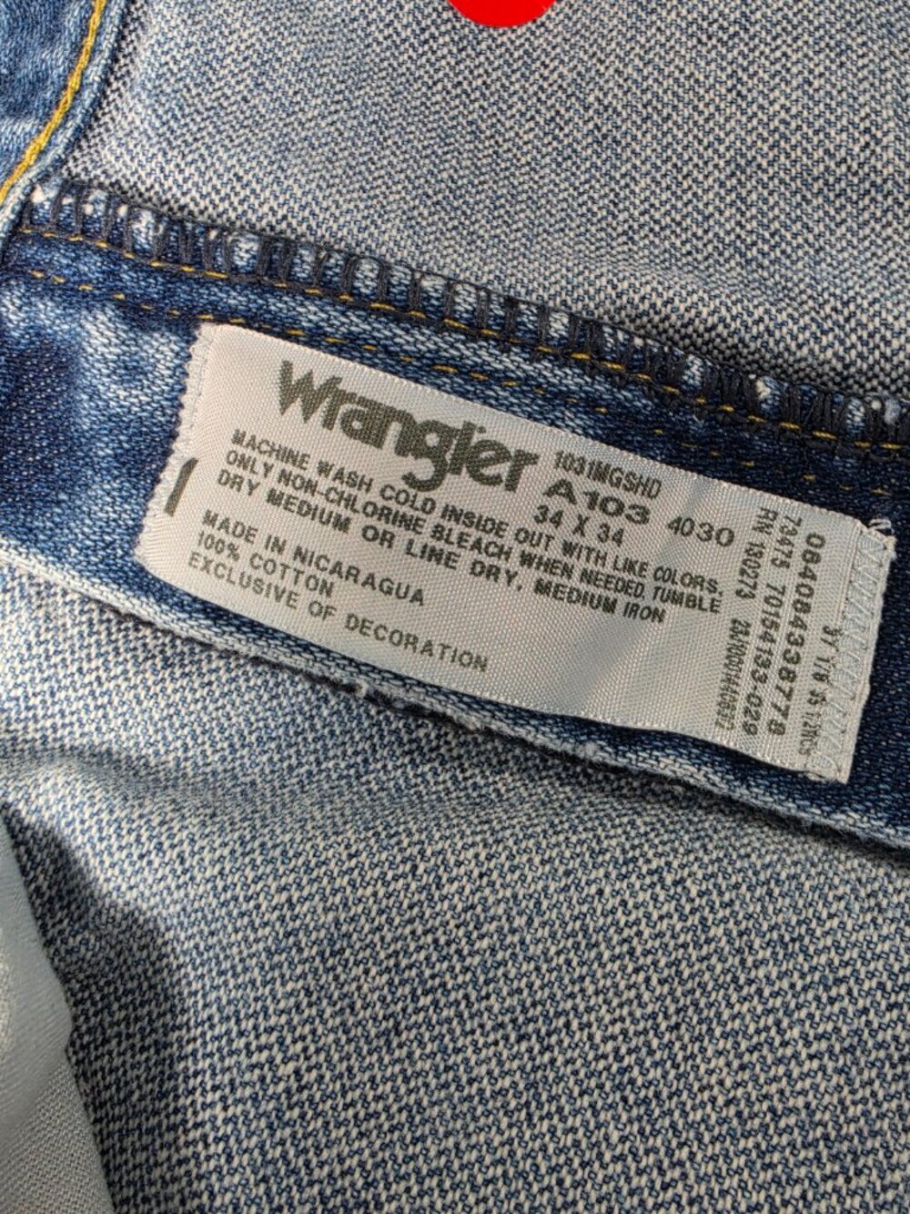 WRANGLER "George" GRUNGE Natural Fraying/Distressing TRASH Blue Jeans Men 34x34. - Picture 12 of 16